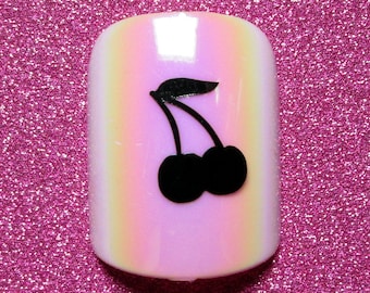 Small Cherry Vinyl Nail Decals, Fruit Nail Art Stickers for diy nails