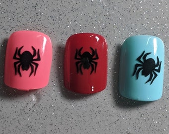 Small Halloween Spider Vinyl Nail Decals, Stickers for DIY nails at home
