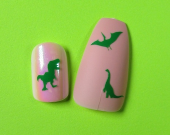 Naklejki na paznokcie z motywem małego dinozaura, naklejki T-Rex do samodzielnego zdobienia paznokci