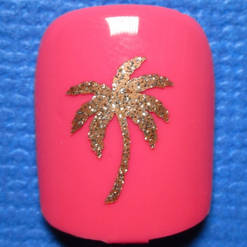 Holo Palm Tree Vinyl Nail Decals Vacation Gifts Palm Tree Etsy