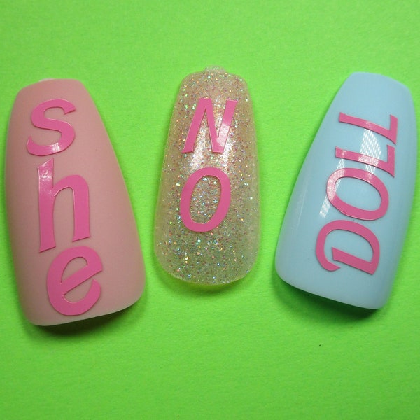 Letter Nail Decals Etsy