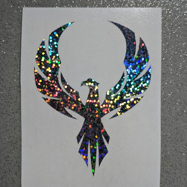 Rainbow holographic Phoenix bird vinyl sticker decal, firebird decal, phoenix rising sticker, phoenix decal, sticker for car, tumbler decal