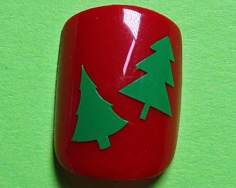 Christmas Tree Vinyl Nail Decal stickers for manicure or pedicure