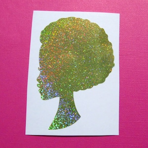 Afro Frau Aufkleber, Afro Lady Aufkleber, Afro Girl Aufkleber, Afro Lady Aufkleber, Afro Lady Aufkleber für Laptop, Auto Aufkleber, Becherbecher Aufkleber