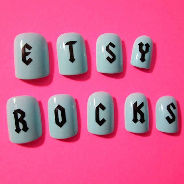 Letter Nail Decals Etsy