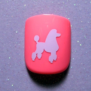 Small Poodle Vinyl Nail Decals, stickers for DIY nails