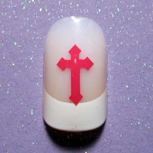 Deco cross nail decals, cross nail stickers, cross nail art