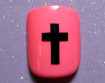 Small Cross Vinyl Nail Decal Stickers, Nail art for at home DIY manicure