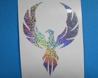 Rainbow Holographic Phoenix Vinyl Waterproof Decal, Firebird Sticker for tumbler, car or laptop