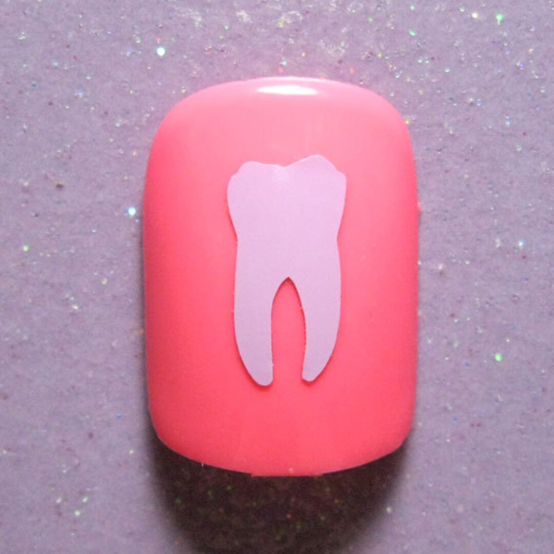 Small Tooth Vinyl Nail Decal Stickers for DIY at Home Manicure - Etsy