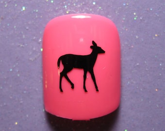 Tiny deer vinyl nail stickers, small doe waterproof nail decals for manicure or pedicure