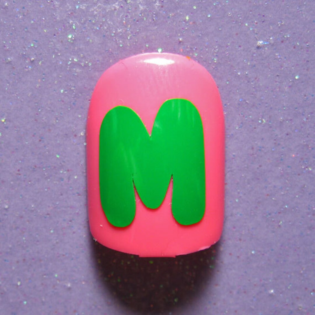 Letters Nail Decals Set of 78, Kawaii Nails Stickers, Alphabet Letters Nail Stickers, Letter