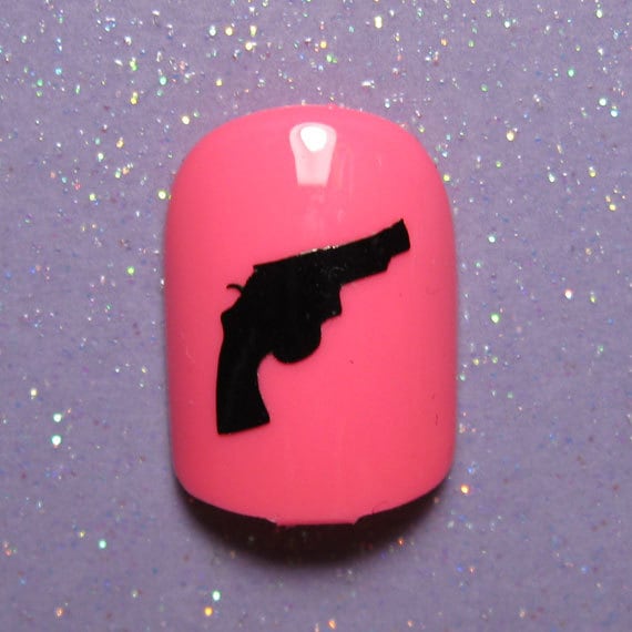Gun nail decals gun gifts gun nail art gun nail stickers ...