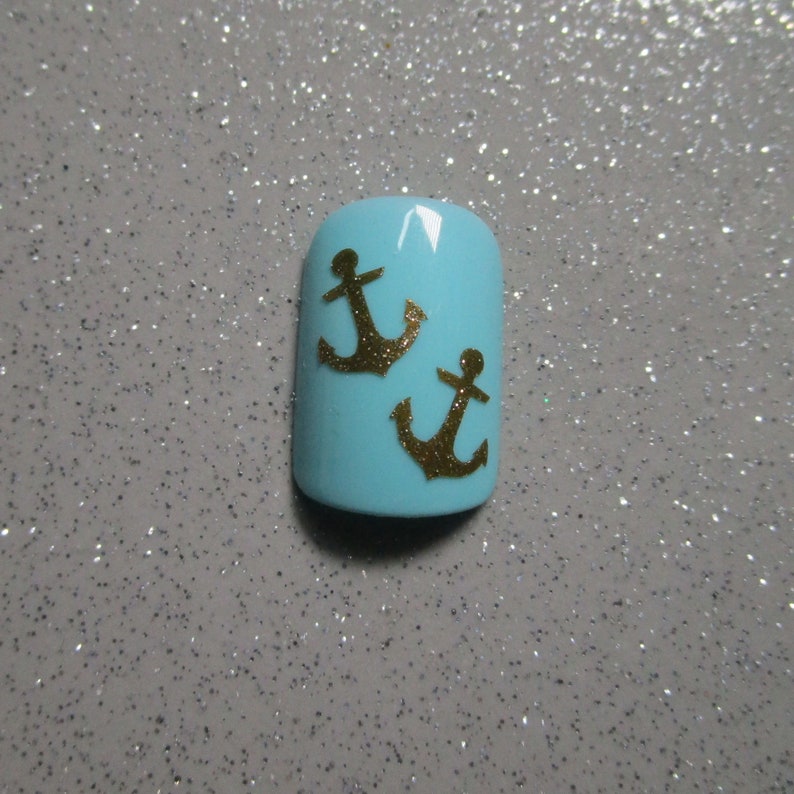 Glitter Anchor Nail Decals Anchor Nail Art Anchor Nail - Etsy