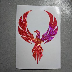 Rainbow holographic Phoenix bird vinyl sticker decal, firebird decal, phoenix rising sticker, phoenix decal, sticker for car, tumbler decal
