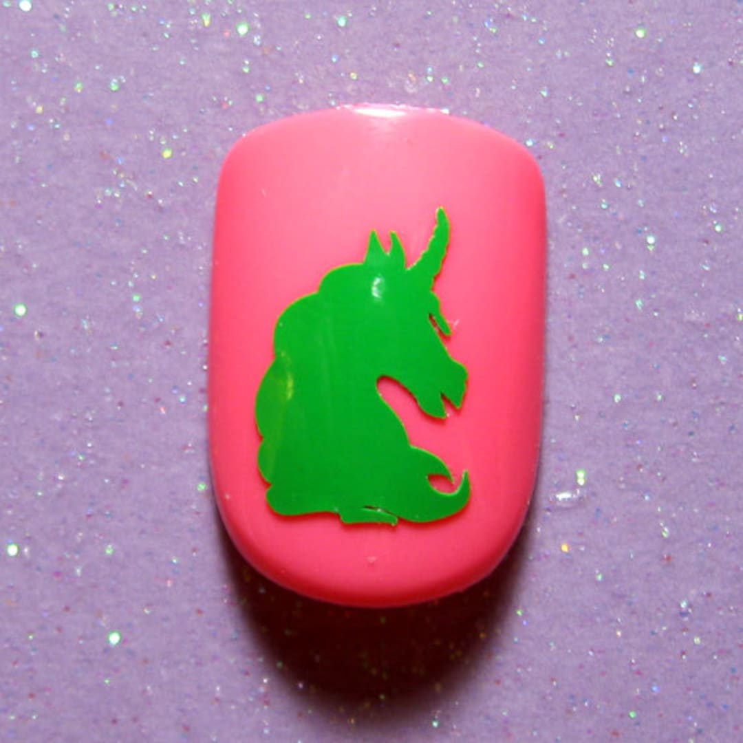 Unicorn Nail Decals Unicorn Nail Stickers Unicorn Nail Art Etsy