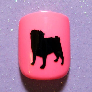 Pug nail decals, pug nail stickers, pug dog nail art, pug gift, pug stickers, dog nail stickers, dog mom gift, pug mom gift, nail art decals