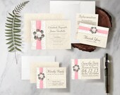 Rustic Lace Pearls Wedding Invitation Set/Suite, Printed/Printable Wedding Invitations/Invites, Save the date, Thank You Cards, Digital/PDF
