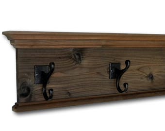 Coat Rack Wall Mount Rustic Wood Choose Your Color