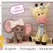 Felt Pattern Olivia & Jack, Softie pattern animal, plush pattern elephant and giraffe, pdf sewing pattern by Superskattig