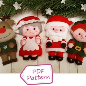 PDF patroon Kerstman & familie, vilt patroon kerst door Superskattig
