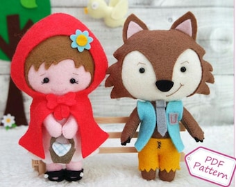 パターン: フェルトの赤ずきんと狼の子 - Etsy 日本