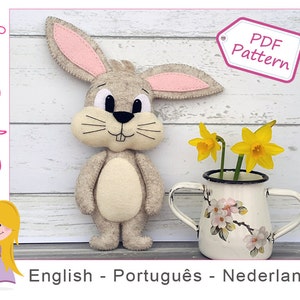 PDF felt pattern Ruby the Rabbit, felt pattern bunny by Superskattig