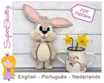 PDF felt pattern Ruby the Rabbit, felt pattern bunny by Superskattig