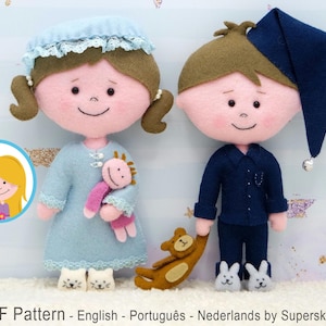 PDF vilt patroon Laura en Duco, vilt patroon pop by Superskattig