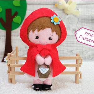 Vilt patroon Roodkapje, patroon pop, naai patroon knuffel door Superskattig