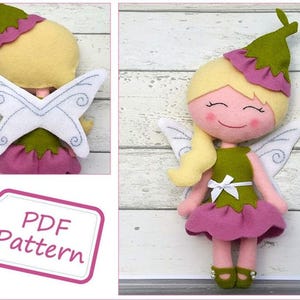 PDF patroon Flora het Elfje, vilt patroon voor een pop door Superskattig