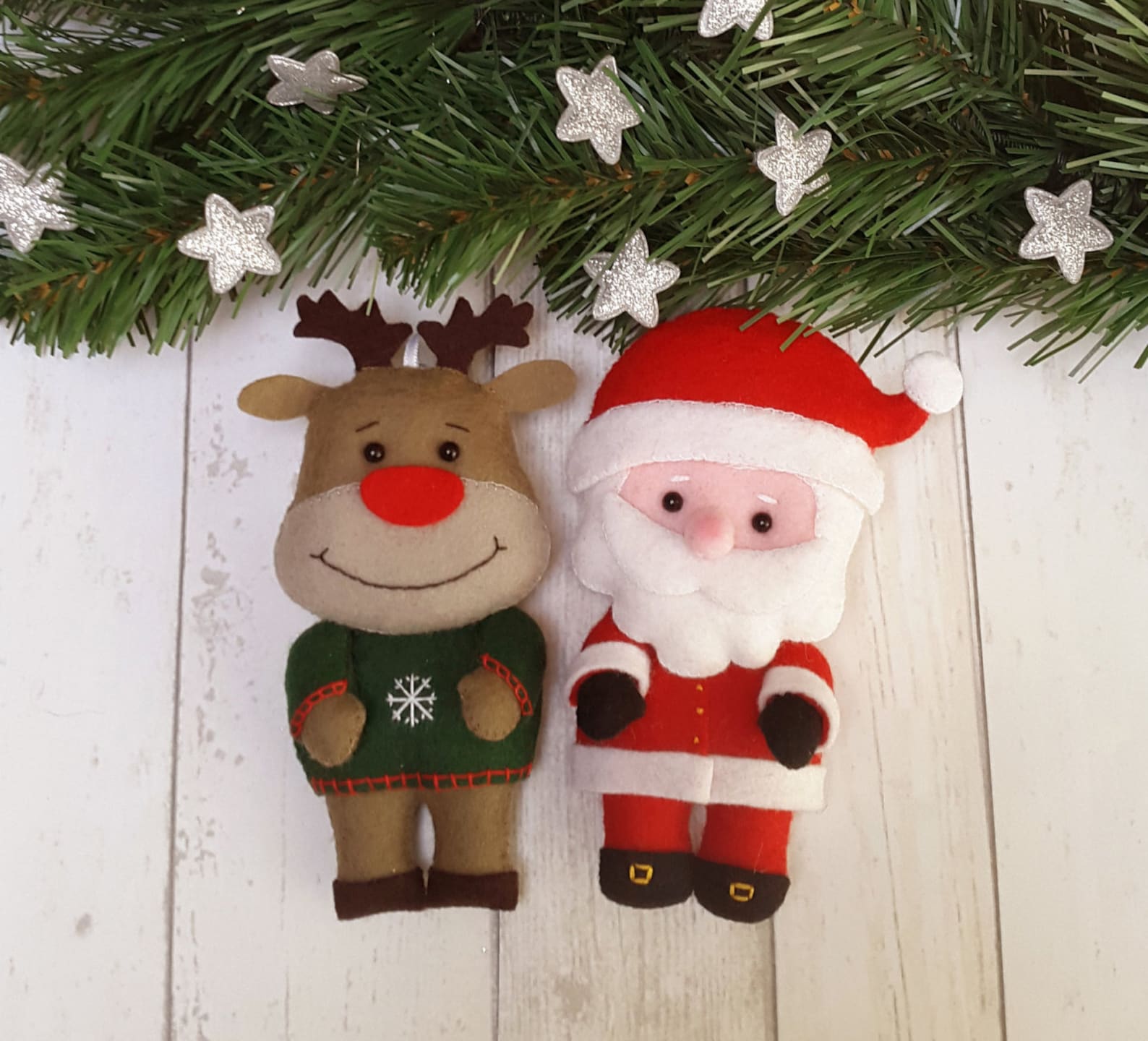 PDF vilt patroon Kerstman & Rudolph vilt patroon kerst door Etsy