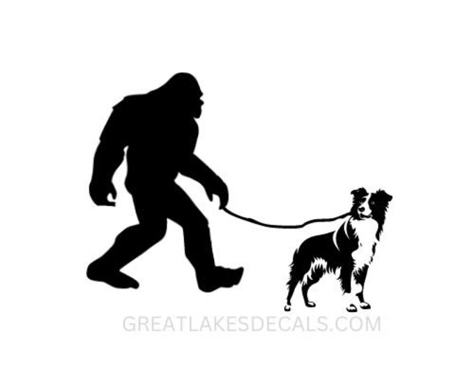 Bigfoot Border Collie Vinyl Decal Sticker