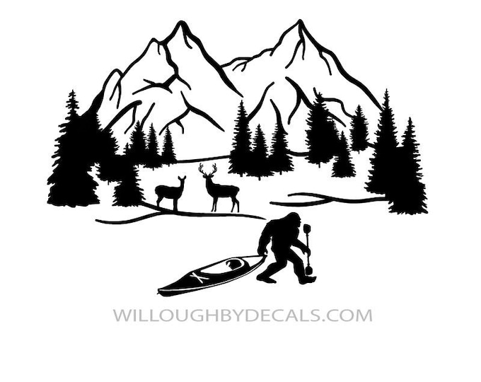 Bigfoot Mountain Vinyl Decal Sticker