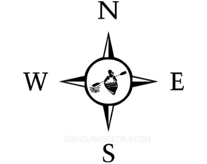 Kayak Compass Vinyl Decal Sticker