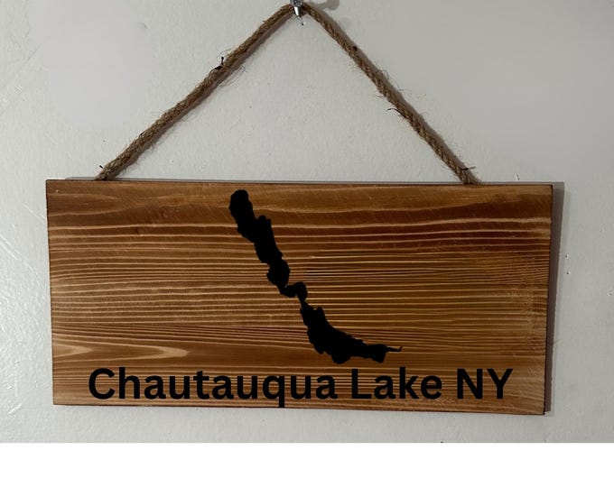Chautauqua Lake NY Wooden Sign