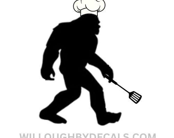 Bigfoot Cooking Vinyl Decal Sticker