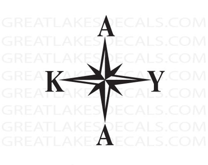 Kayak Compass Vinyl Decal Sticker
