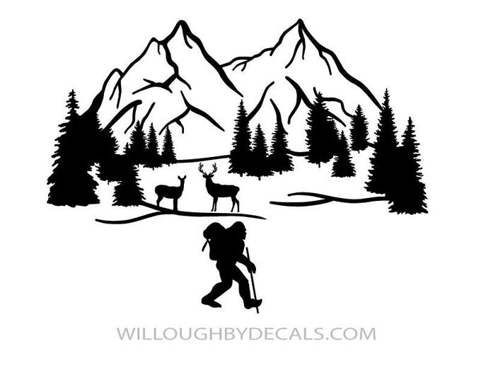 Bigfoot Mountain Vinyl Decal Sticker