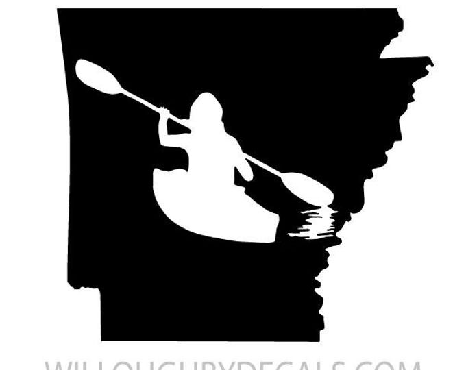Kayak Vinyl Decal Sticker Arkansas