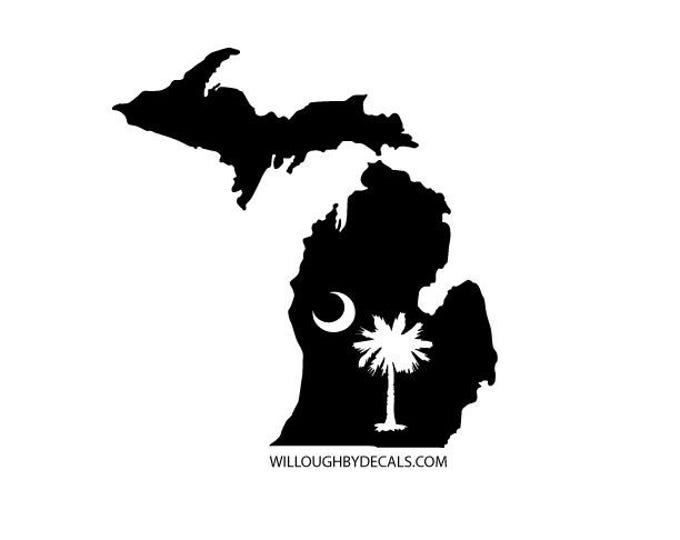 Michigan South Carolina Vinyl Decal Sticker