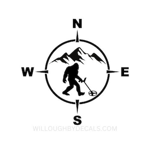 Bigfoot Metal Detecting Vinyl Decal Sticker
