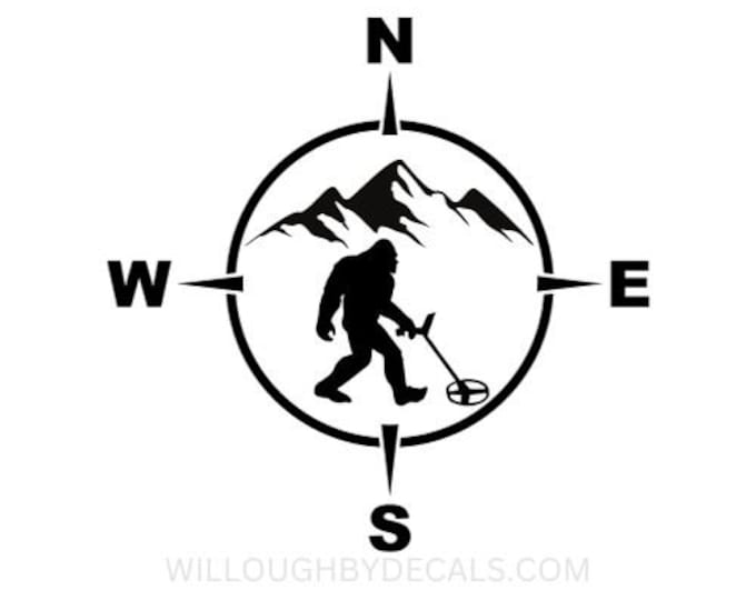 Bigfoot Metal Detecting Vinyl Decal Sticker