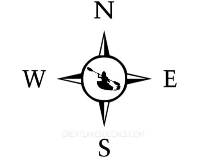 Kayak Compass Vinyl Decal Sticker
