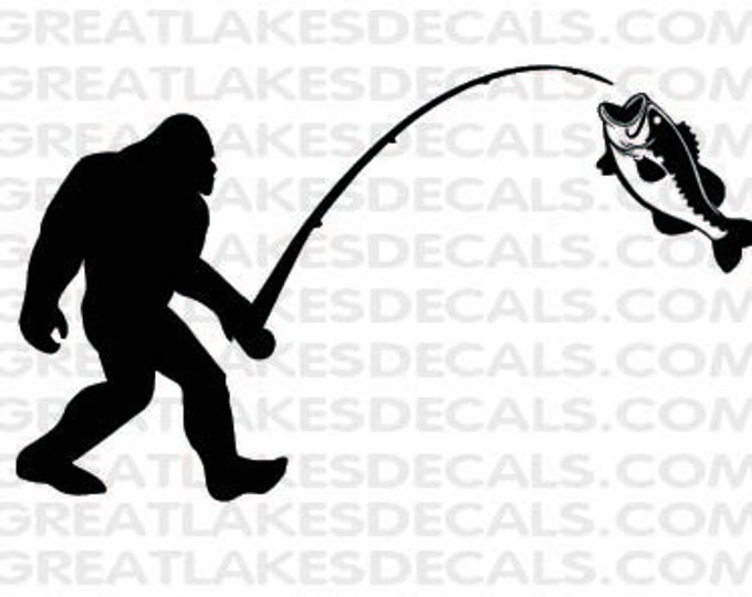 Bigfoot Fishing Vinyl Decal Sticker