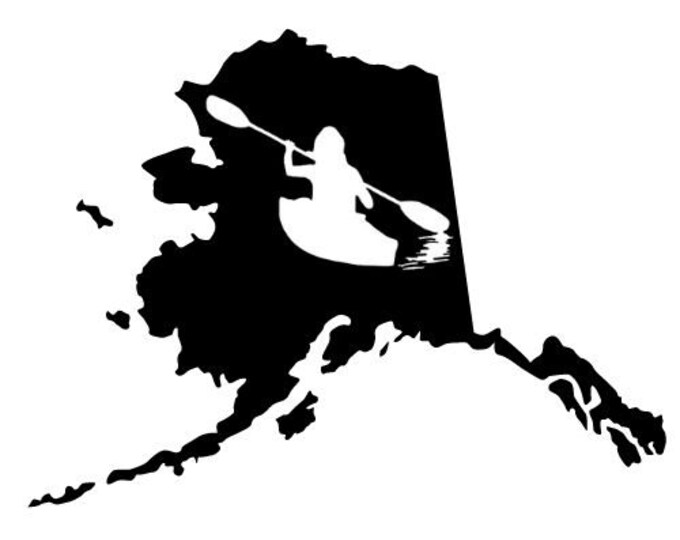 Kayak Vinyl Decal Sticker Alaska