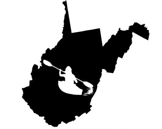 Kayak Vinyl Decal Sticker West Virginia