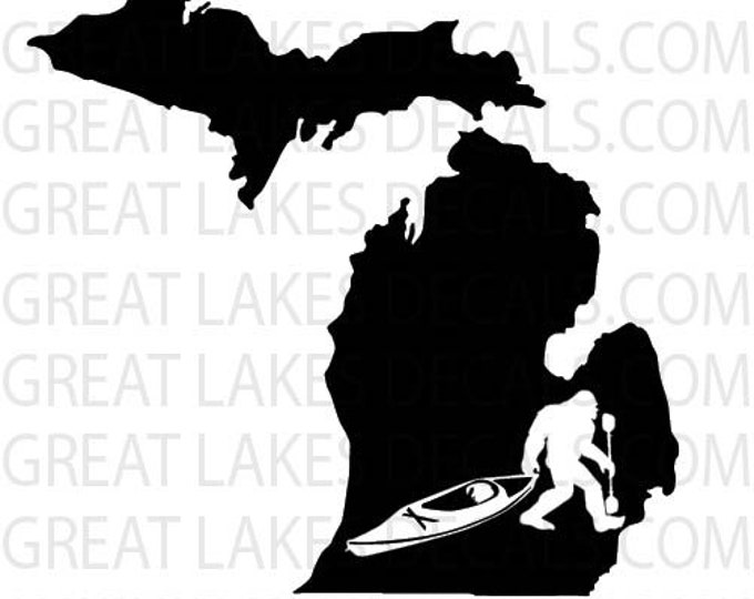 Bigfoot Kayak- Michigan Vinyl Decal Sticker