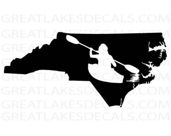 Kayak- North Carolina Vinyl Decal Sticker