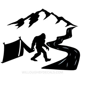 Bigfoot Camping Vinyl Decal Sticker